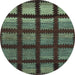 Round Abstract Light Blue Modern Rug, abs1698lblu