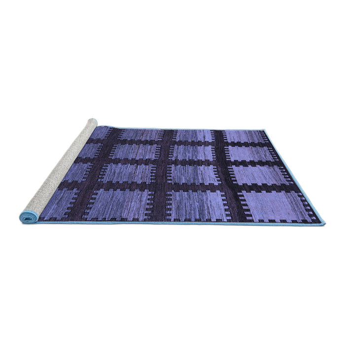 Sideview of Machine Washable Abstract Blue Modern Rug, wshabs1698blu