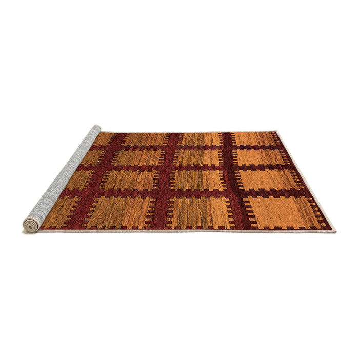 Sideview of Machine Washable Abstract Orange Modern Area Rugs, wshabs1698org