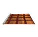 Sideview of Machine Washable Abstract Orange Modern Area Rugs, wshabs1698org