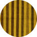 Round Machine Washable Abstract Yellow Modern Rug, wshabs1699yw