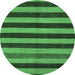 Round Abstract Emerald Green Modern Rug, abs1699emgrn