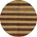 Round Abstract Red Brown Modern Rug, abs1699