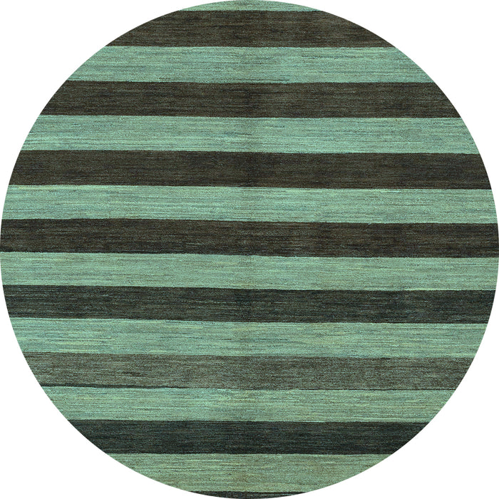 Round Abstract Light Blue Modern Rug, abs1699lblu