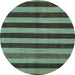 Round Abstract Light Blue Modern Rug, abs1699lblu