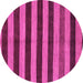 Round Abstract Pink Modern Rug, abs1699pnk