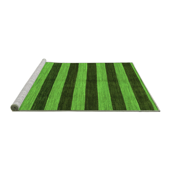 Sideview of Machine Washable Abstract Green Modern Area Rugs, wshabs1699grn