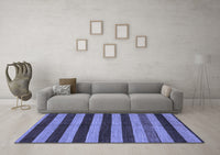 Machine Washable Abstract Blue Modern Rug, wshabs1699blu