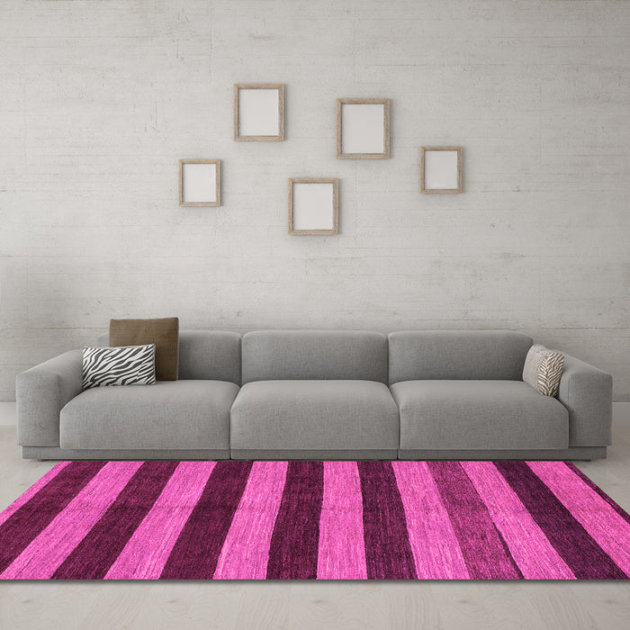 Machine Washable Abstract Pink Modern Rug in a Living Room, wshabs1699pnk