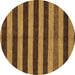 Round Abstract Brown Modern Rug, abs1699brn