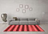 Machine Washable Abstract Red Modern Rug, wshabs1699red