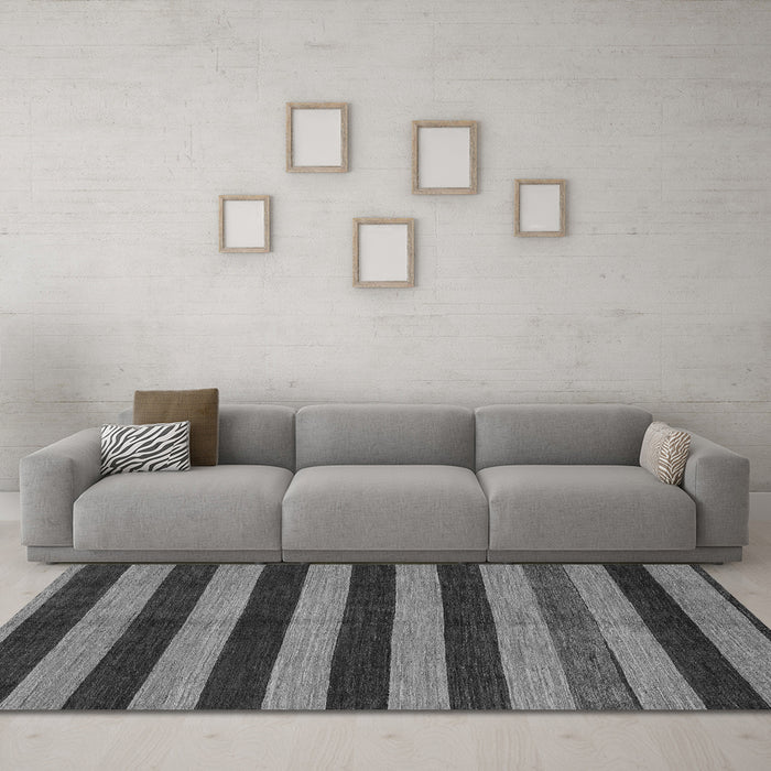 Machine Washable Abstract Gray Modern Rug in a Living Room,, wshabs1699gry