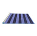 Sideview of Machine Washable Abstract Blue Modern Rug, wshabs1699blu