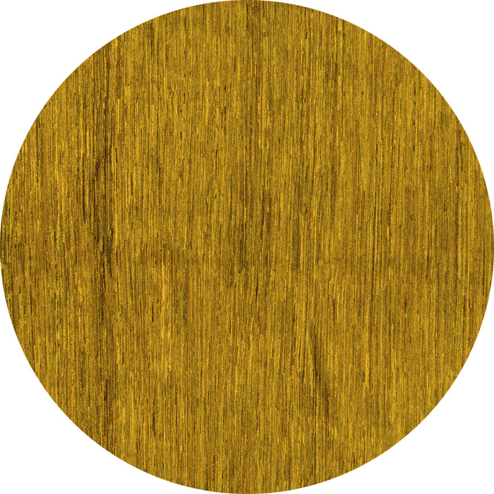 Round Machine Washable Abstract Yellow Modern Rug, wshabs169yw