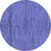 Round Abstract Blue Modern Rug, abs169blu