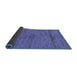 Sideview of Abstract Blue Modern Rug, abs169blu