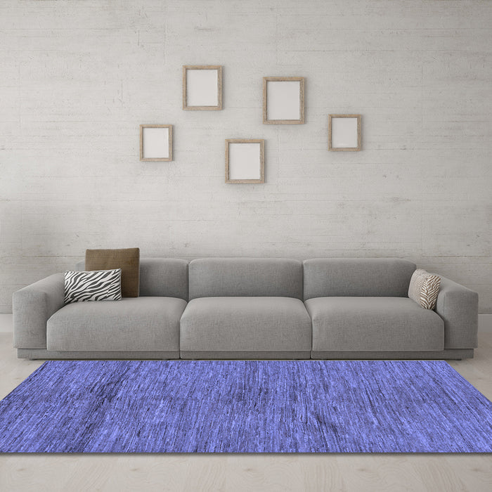 Machine Washable Abstract Blue Modern Rug in a Living Room, wshabs169blu