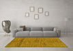 Machine Washable Abstract Yellow Modern Rug in a Living Room, wshabs169yw