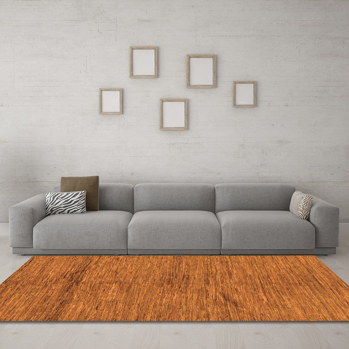 Machine Washable Abstract Orange Modern Area Rugs in a Living Room, wshabs169org