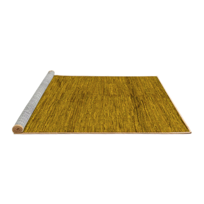 Sideview of Machine Washable Abstract Yellow Modern Rug, wshabs169yw