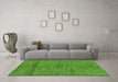 Machine Washable Abstract Green Modern Area Rugs in a Living Room,, wshabs169grn