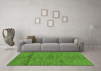 Machine Washable Abstract Green Modern Rug, wshabs169grn