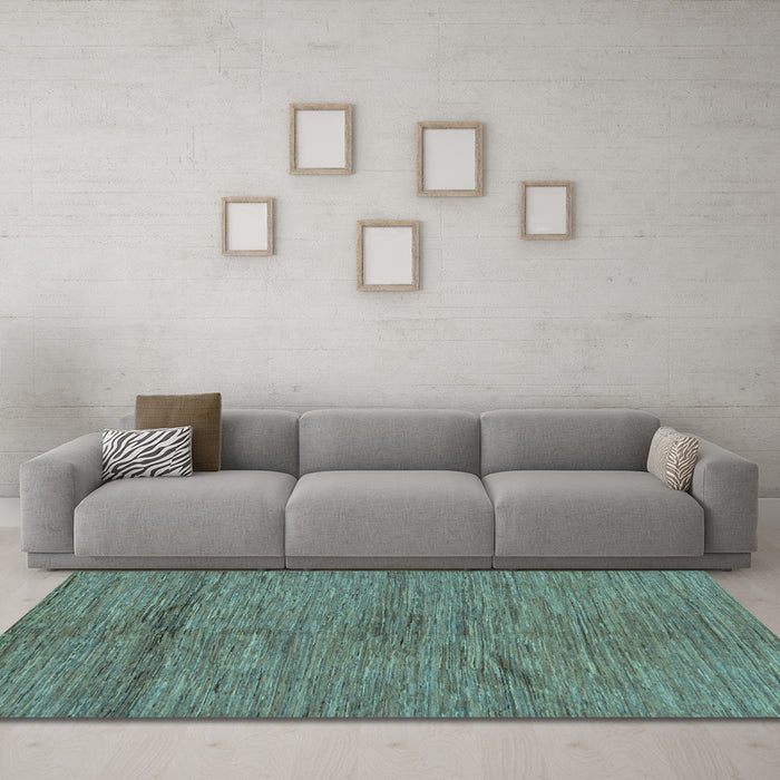 Machine Washable Abstract Light Blue Modern Rug in a Living Room, wshabs169lblu