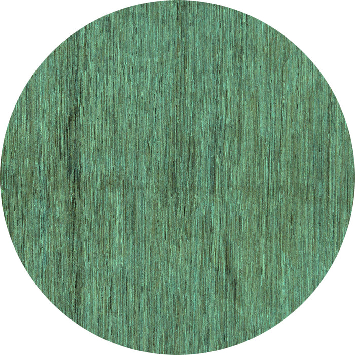 Round Machine Washable Abstract Turquoise Modern Area Rugs, wshabs169turq