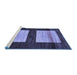 Sideview of Machine Washable Oriental Blue Modern Rug, wshabs16blu