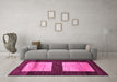 Machine Washable Oriental Pink Modern Rug in a Living Room, wshabs16pnk