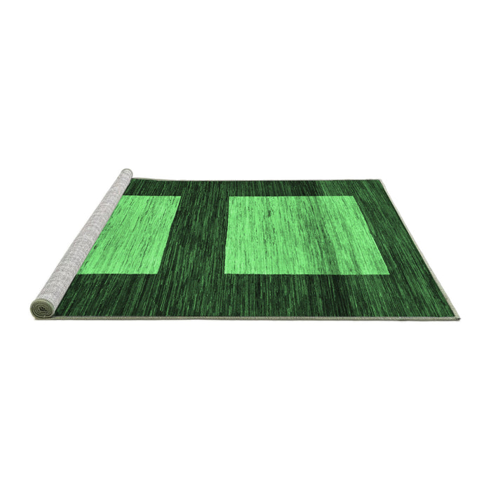 Sideview of Machine Washable Oriental Emerald Green Modern Area Rugs, wshabs16emgrn
