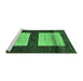 Sideview of Machine Washable Oriental Emerald Green Modern Area Rugs, wshabs16emgrn