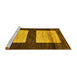 Sideview of Machine Washable Oriental Yellow Modern Rug, wshabs16yw