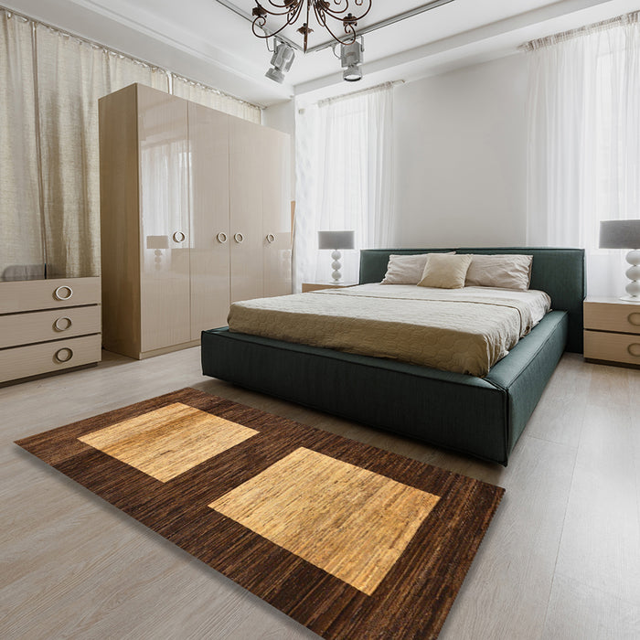 Machine Washable Abstract Night Red Rug in a Bedroom, wshabs16