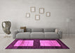 Machine Washable Oriental Purple Modern Area Rugs in a Living Room, wshabs16pur