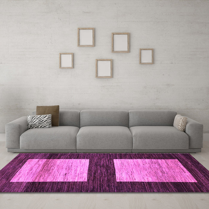 Machine Washable Oriental Purple Modern Area Rugs in a Living Room, wshabs16pur
