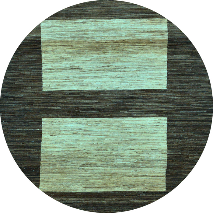 Round Machine Washable Oriental Light Blue Modern Rug, wshabs16lblu