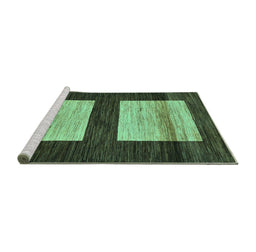 Sideview of Machine Washable Oriental Turquoise Modern Area Rugs, wshabs16turq