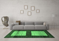 Machine Washable Oriental Emerald Green Modern Rug, wshabs16emgrn