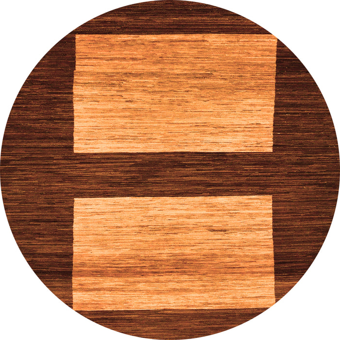 Round Machine Washable Oriental Orange Modern Area Rugs, wshabs16org