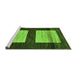 Sideview of Machine Washable Oriental Green Modern Area Rugs, wshabs16grn