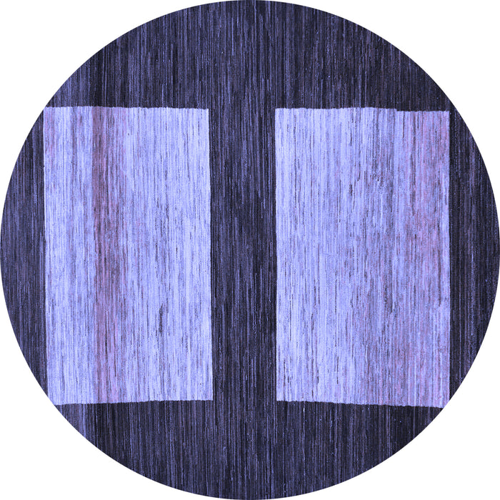 Round Machine Washable Oriental Blue Modern Rug, wshabs16blu