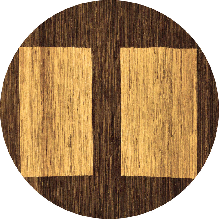 Round Machine Washable Oriental Brown Modern Rug, wshabs16brn