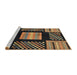 Sideview of Machine Washable Abstract Bronze Brown Rug, wshabs170