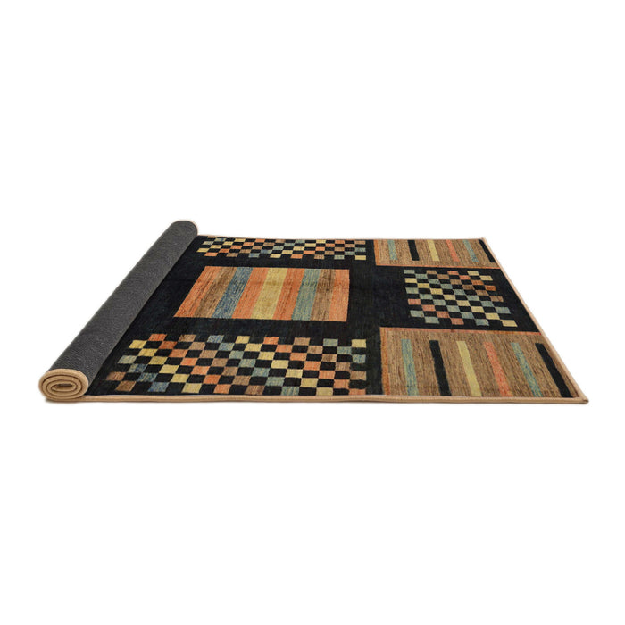 Sideview of Abstract Bronze Brown Modern Rug, abs170