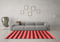 Machine Washable Abstract Red Modern Rug, wshabs1700red