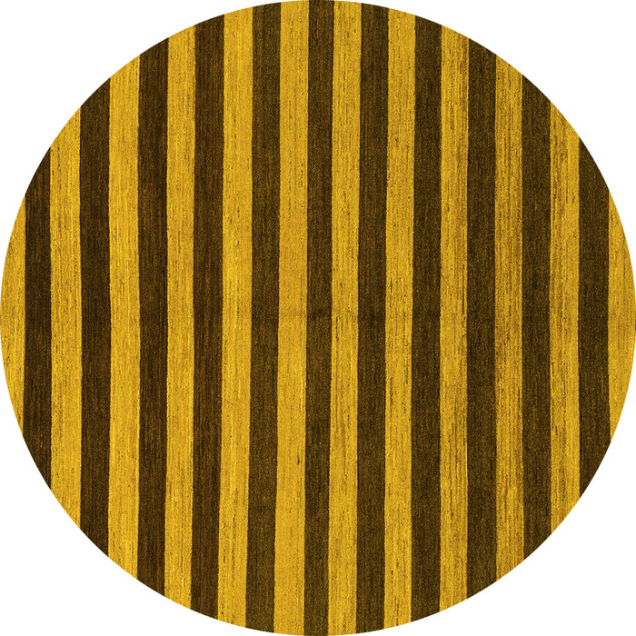Round Machine Washable Abstract Yellow Modern Rug, wshabs1700yw