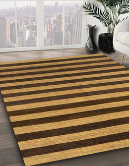 Machine Washable Abstract Bakers Brown Rug in a Family Room, wshabs1700