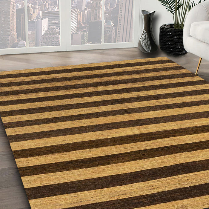 Machine Washable Abstract Bakers Brown Rug in a Family Room, wshabs1700