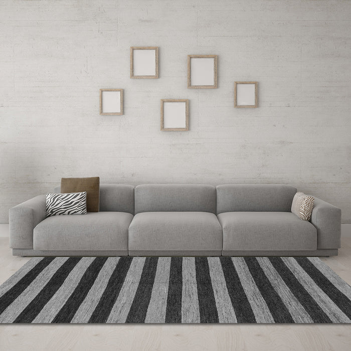 Machine Washable Abstract Gray Modern Rug in a Living Room,, wshabs1700gry